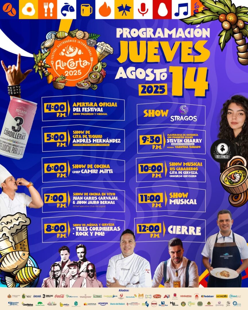 01e33c78-9ccb-4d77-9856-ad670cad874a-2-864x1080 A la Carta 2025 en Neiva: 5 días de sabores, música y fuego en el Malecón — entrada gratis