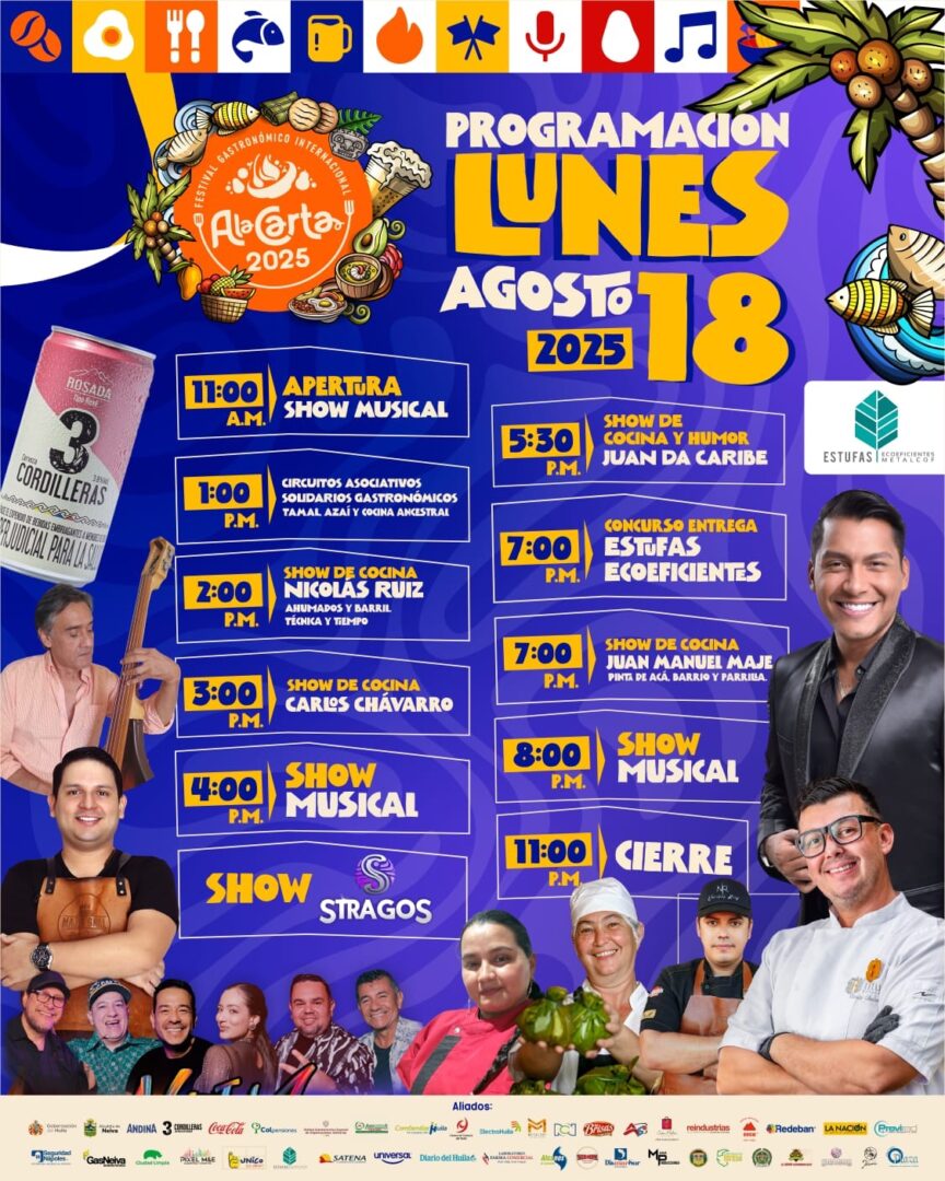 15e57124-4f5a-47ff-ac12-42b408d36af0-2-864x1080 A la Carta 2025 en Neiva: 5 días de sabores, música y fuego en el Malecón — entrada gratis