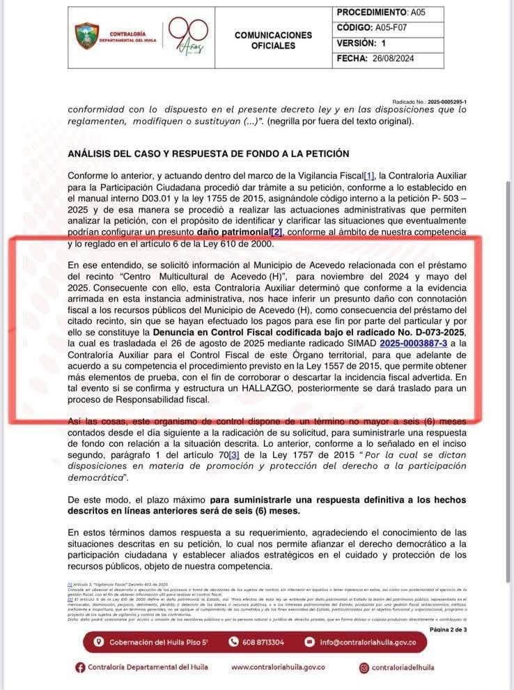 461b427a-58ae-413d-8f9b-f6d1fa98762f-2 Fiscalía investiga al alcalde y concejales de Acevedo por presunto endeudamiento irregular de $5.000 millones